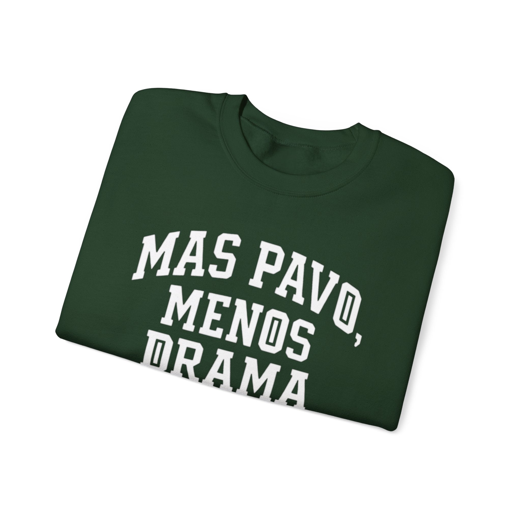 Mas Pavo Menos Drama Sweatshirt | Funny Spanish Thanksgiving Crewneck | Latino Family Holiday Sweater, Unisex Pullover