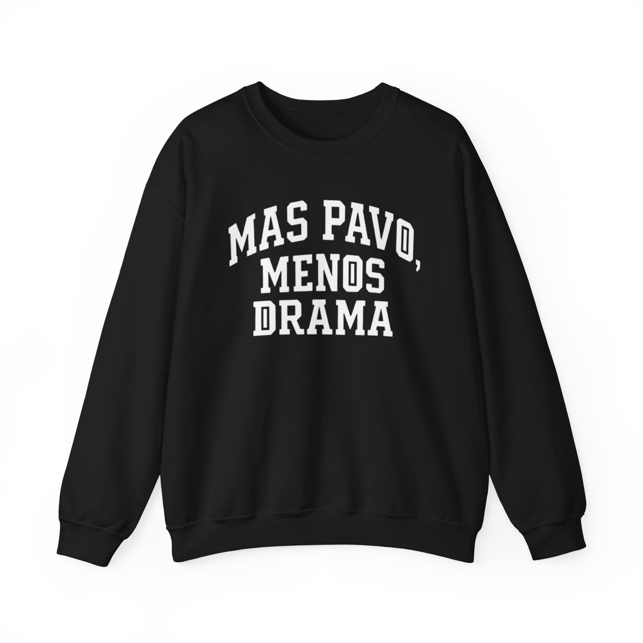 Mas Pavo Menos Drama Sweatshirt | Funny Spanish Thanksgiving Crewneck | Latino Family Holiday Sweater, Unisex Pullover