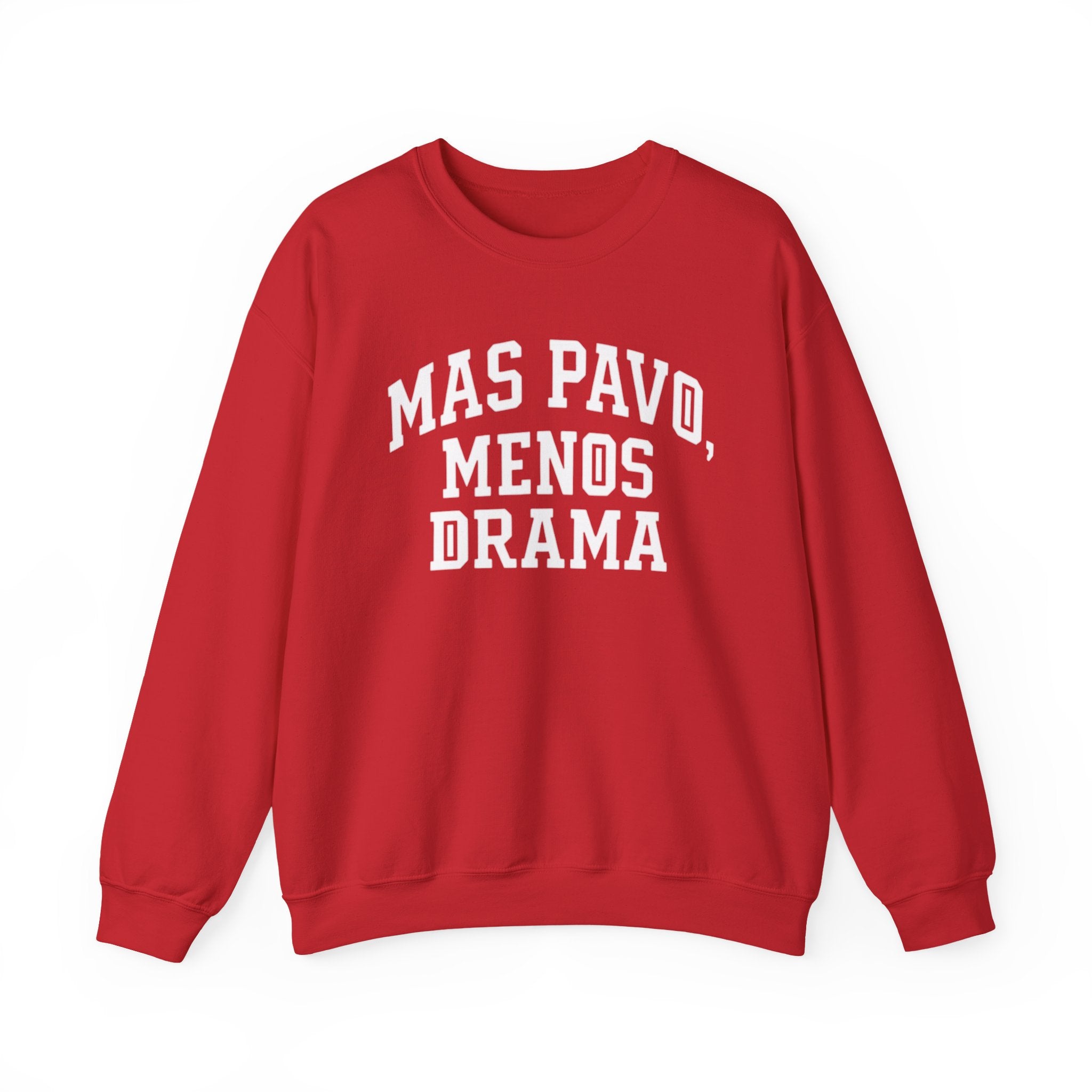 Mas Pavo Menos Drama Sweatshirt | Funny Spanish Thanksgiving Crewneck | Latino Family Holiday Sweater, Unisex Pullover