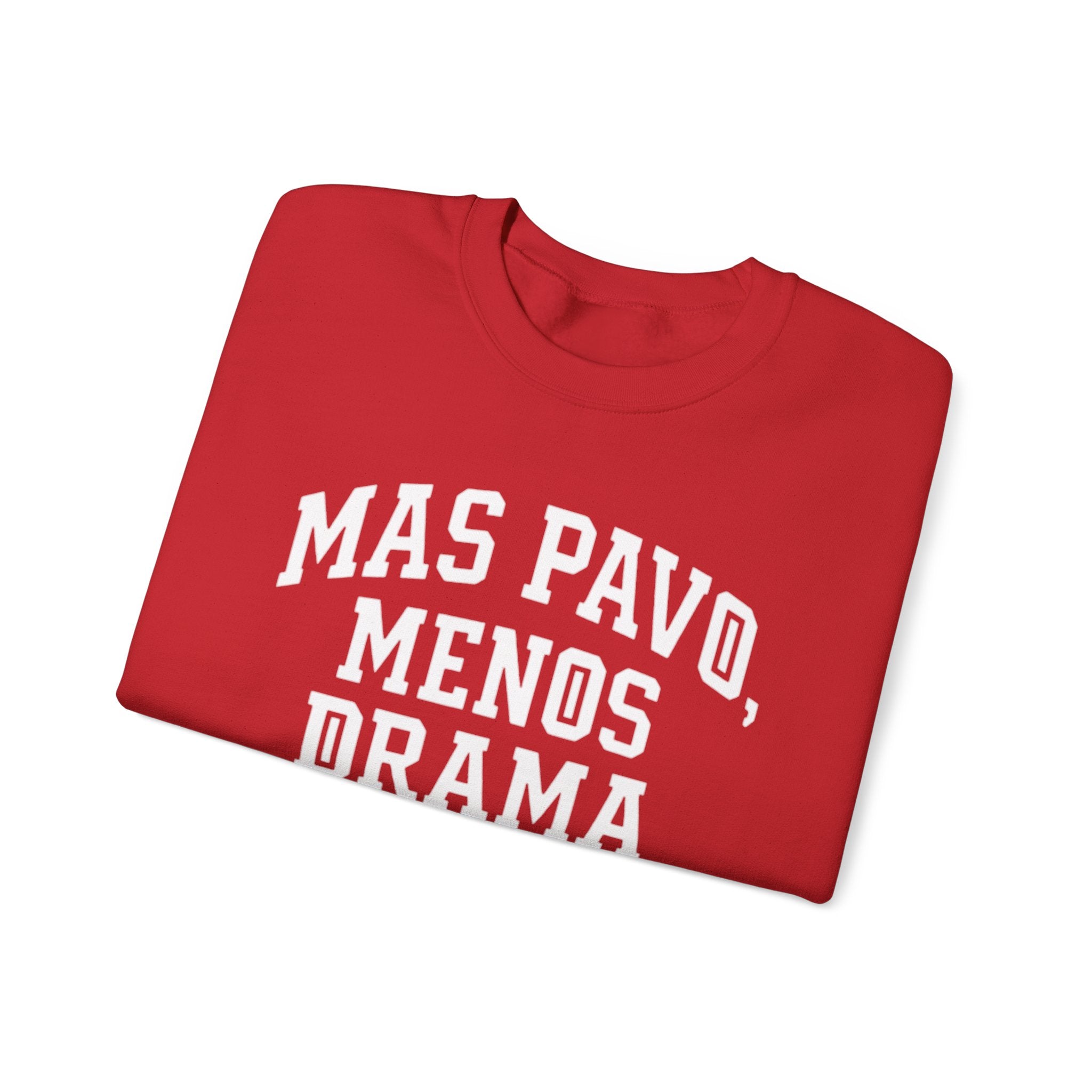 Mas Pavo Menos Drama Sweatshirt | Funny Spanish Thanksgiving Crewneck | Latino Family Holiday Sweater, Unisex Pullover